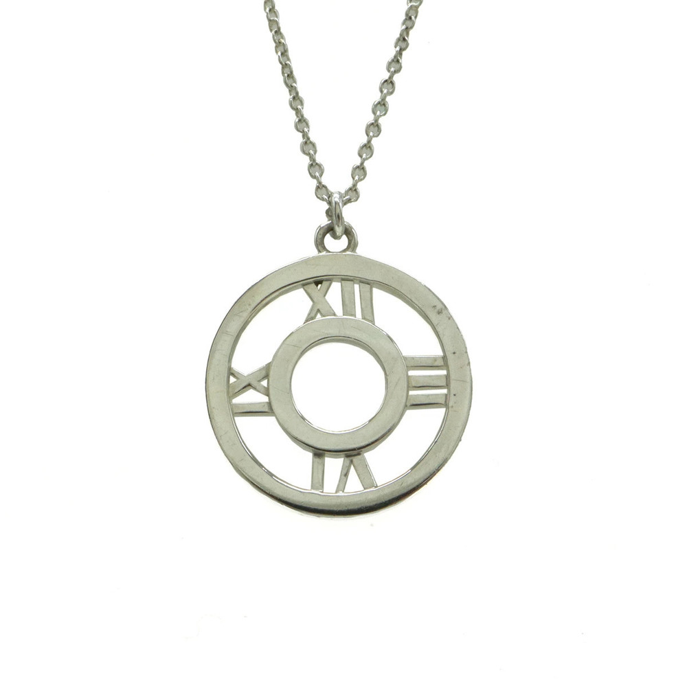 Tiffany Co Atlas Closed Circle Diamond Necklace White Gold